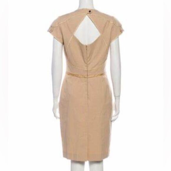 Zac Posen Khaki Eclipse Sheath Cocktail Dress Size 6 - Picture 2 of 16